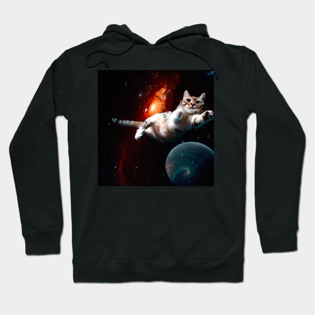 Cat in space Hoodie by Mr Youpla